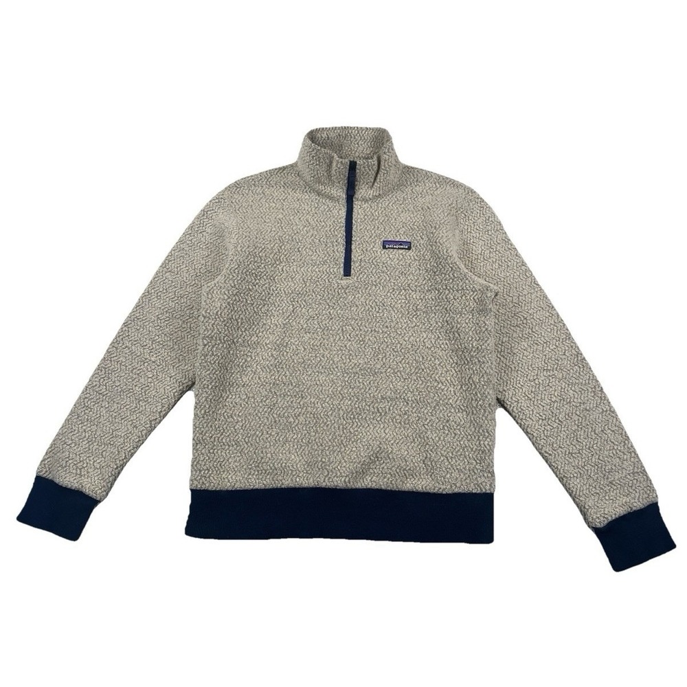 Patagonia Woolyester Fleece Pullover 1/4 Zip Wool Blend Oatmeal Men's Medium
